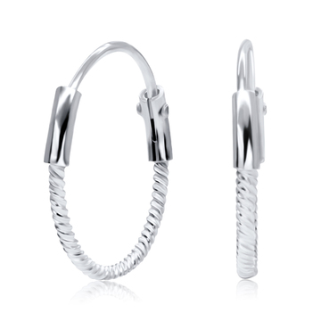 Twisted Silver Hoop Earring HO-700N 